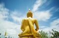 Golden buddha statue at Khao La Num Temple Tak ,Thailand.