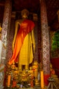 Golden Buddha statue.Luang Prabang.Laos. Royalty Free Stock Photo