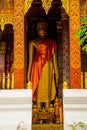 Golden Buddha statue.Luang Prabang.Laos. Royalty Free Stock Photo