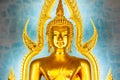 Golden Buddha statue in the Marble Temple or Wat Benchamabophit