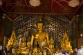 Golden buddha statue for people respect and praying at Wat Phra