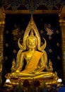 Golden buddha statue at Phisanulok in thailand