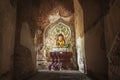 Golden Buddha statue in a temple Royalty Free Stock Photo