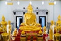 Golden Buddha statue at thai temple church,Sothon Temple
