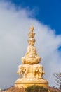 The golden buddha statue on top of Emei mountain in China Royalty Free Stock Photo