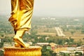 Golden Buddha statue of Wat Phra That Kao Noi Nan Thailand 