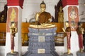 Golden buddha statue of Wat Phra Mahathat Woramahawihan in Nakhon Si Thammarat, Thailand Royalty Free Stock Photo