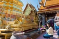 Golden Buddha Statue at Wat Phrathat Doi Suthep in Chiang Mai, Thailand. The Temple was Royalty Free Stock Photo