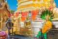 Golden Buddha Statue at Wat Phrathat Doi Suthep in Chiang Mai, Thailand. The Temple was originally built in AD 1383 Royalty Free Stock Photo