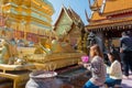 Golden Buddha Statue at Wat Phrathat Doi Suthep in Chiang Mai, Thailand. The Temple was originally built in AD 1383 Royalty Free Stock Photo