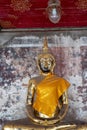 Golden Buddha statue in Wat Suthat Thepphawararam the royal temple of the first grade in Bangkok.