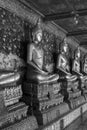 Golden Buddha statue in Wat Suthat Thepphawararam the royal temple of the first grade in Bangkok.