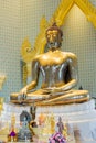 Gold Buddha statue in Wat Traimit Witthayaram, Temple of the Golden Buddha in Bangkok, Thailand Royalty Free Stock Photo