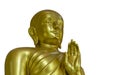 Golden Buddha Statue on White Background with Clipping Path Royalty Free Stock Photo