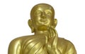 Golden Buddha Statue on White Background with Clipping Path Royalty Free Stock Photo
