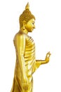 Golden Buddha statue on white background Royalty Free Stock Photo