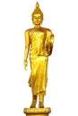 Golden Buddha statue on white background Royalty Free Stock Photo