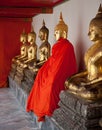 Golden Buddha statues. Royalty Free Stock Photo