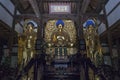 Golden buddha statues in the historical Shofokuji temple, the first zen temple in Japan Royalty Free Stock Photo