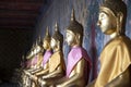 Golden Buddha statues in Wat Arun, Bangkok
