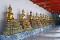 Golden Buddha statues in Wat Pho Royalty Free Stock Photo