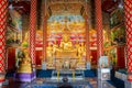 Golden Buddha statues , Wat Puak pia , Temple in Chiang Mai Thai Royalty Free Stock Photo