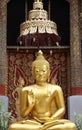 Golden Buddha in Thai temple Royalty Free Stock Photo