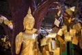 golden Buddha in Tiger cave temple, krabi Royalty Free Stock Photo