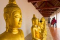 Golden buddha at Wat Phra Borommathat Chaiya