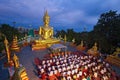 Golden Buddha at Wat Phra Yai, Pattaya. Royalty Free Stock Photo