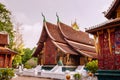 Golden Buddhism Mural art and mosaic wall at Wat Xieng thong, Luang Prabang - Laos Royalty Free Stock Photo