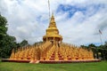 Golden Buddhism pagoda 500 yod at Wat pa sawang boon temple, Thai Royalty Free Stock Photo