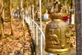 The golden Buddhism religious bell. Royalty Free Stock Photo