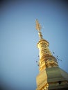 Golden buddhism stupa pagoda north THAILAND