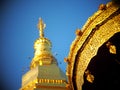 Golden buddhism stupa pagoda north THAILAND