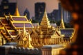 Golden Buddhism Thai temple with Ai Generated