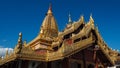 Golden buddhist stupa on the top of the Mount Popa Taung Kalat in Myanmar. Royalty Free Stock Photo