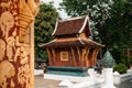 Golden Buddism Mural art and mosaic wall at Wat Xieng thong, Luang Prabang - Laos Royalty Free Stock Photo