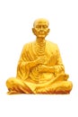 Golden budha meditation statue in white isolate