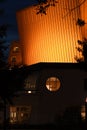 Golden building of the Berlin Philharmonic Hall at night Royalty Free Stock Photo