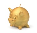Golden bull beeswax candle Royalty Free Stock Photo