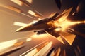 Golden bullet flies through the air. Generative AI