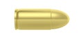 Golden bullet isolated on white background. 3d illustartion