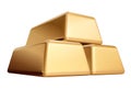 Golden bullions 3 isolated Royalty Free Stock Photo