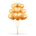 Golden bunch of balloons Royalty Free Stock Photo