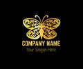 Golden Butterflies logo templates