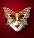 Golden butterfly carnival mask