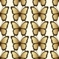 Golden butterfly seamless pattern. Luxury design, expensive jewelry. Royalty Free Stock Photo