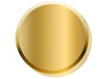 Golden button isolated on white background. illustration design