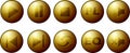 Golden buttons collection Royalty Free Stock Photo